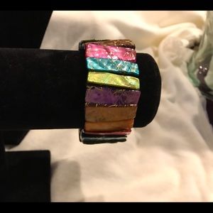 Multi-colored shell bracelet